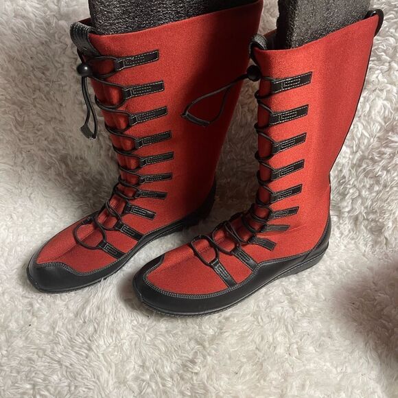 Aetrex Berries Women red Neoprene Bungee slip on boots water &slip resist SZ12M - Picture 1 of 10